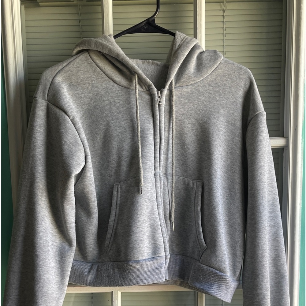 Women’s size Large cropped full zip jacket